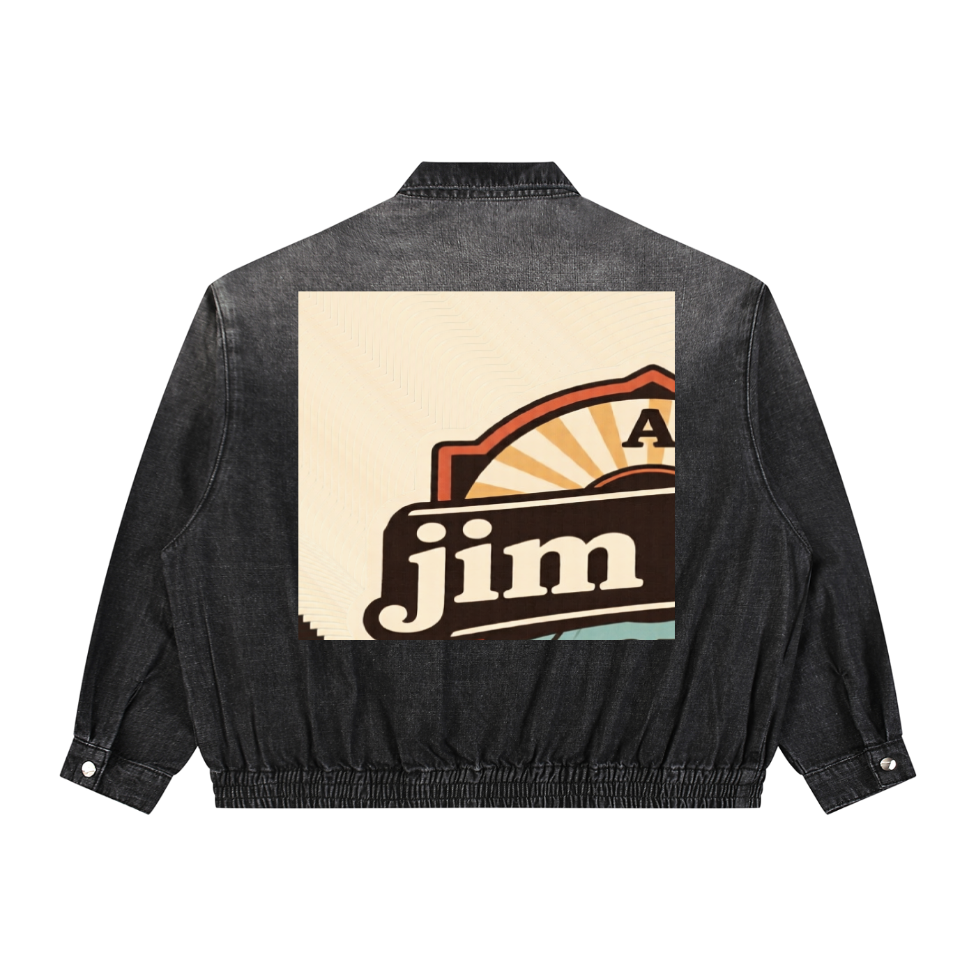 ftAJim Dupi, Unisex Vintage Wash Full-Zip Denim Jacket