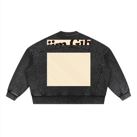 Jim Gib DupI, Unisex Mineral Wash Boxy Sweatshirt
