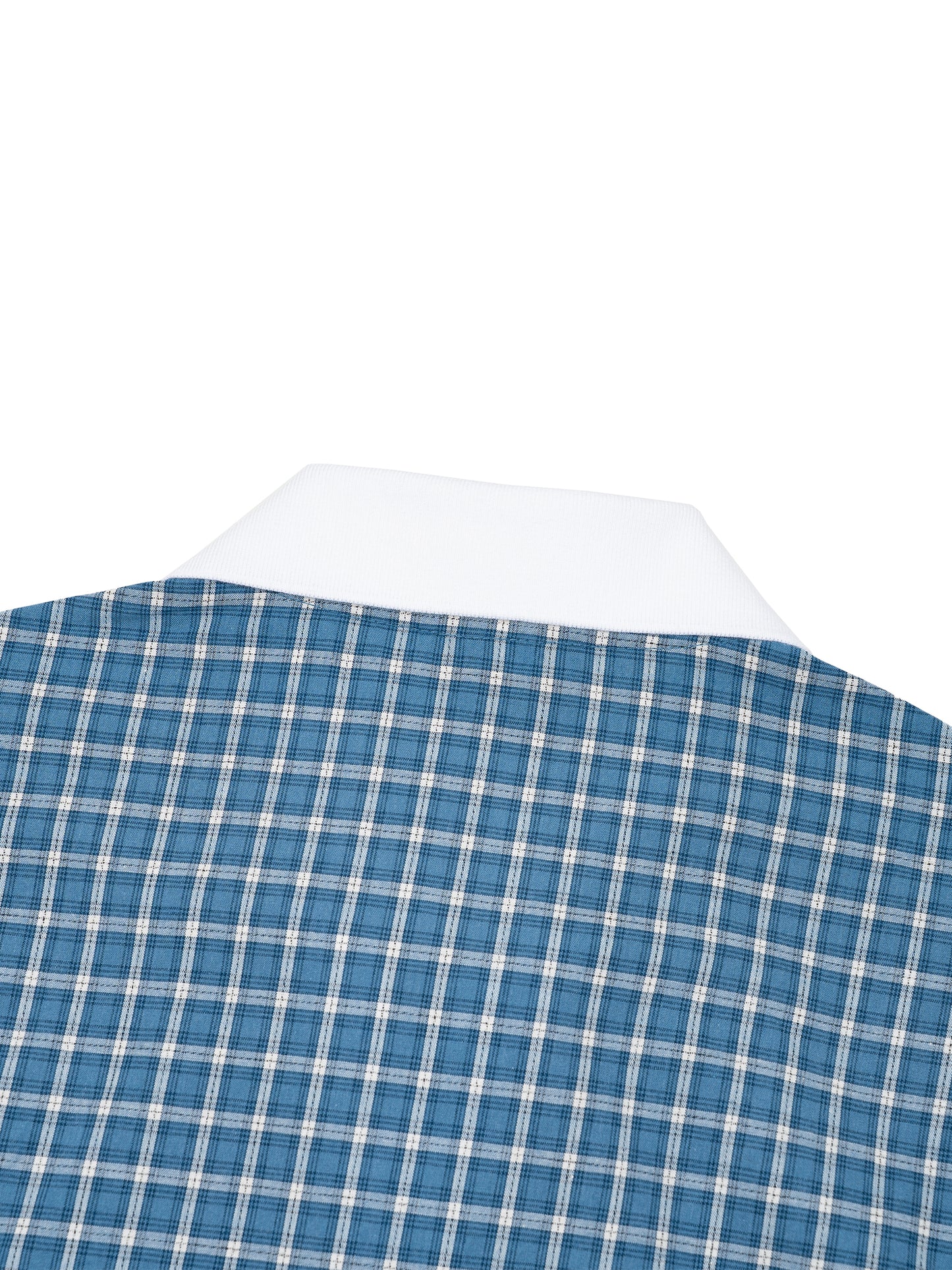 Kings Of Cards DupI, Unisex Boxy Plaid Color Block Polo Shirt