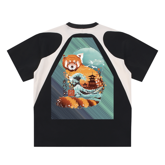 The Fox, Contrast Panel Cotton T-Shirt