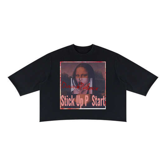 Stick Up P Start, Unisex Mineral Wash Raw Hem Boxy T-Shirt