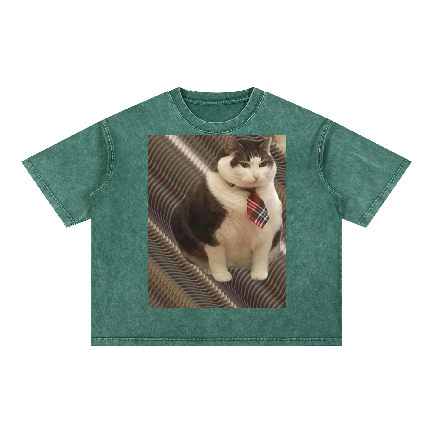 FtCat DupI, Mineral Wash Boxy Cotton T-Shirt