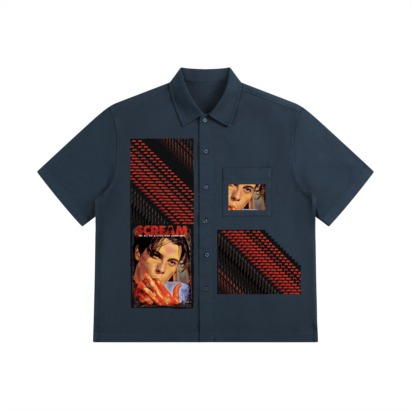 SCREAM Unisex Boxy Patch Pocket Short Sleeve Shirt