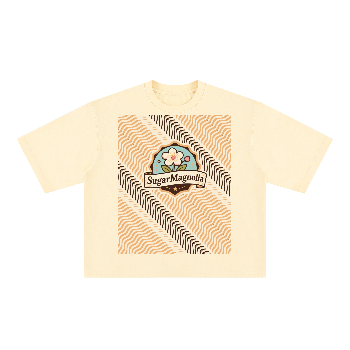 Sugar Pink Wt Magnolia Cr Plant, Unisex Heavyweight Mineral Wash Boxy T-Shirt