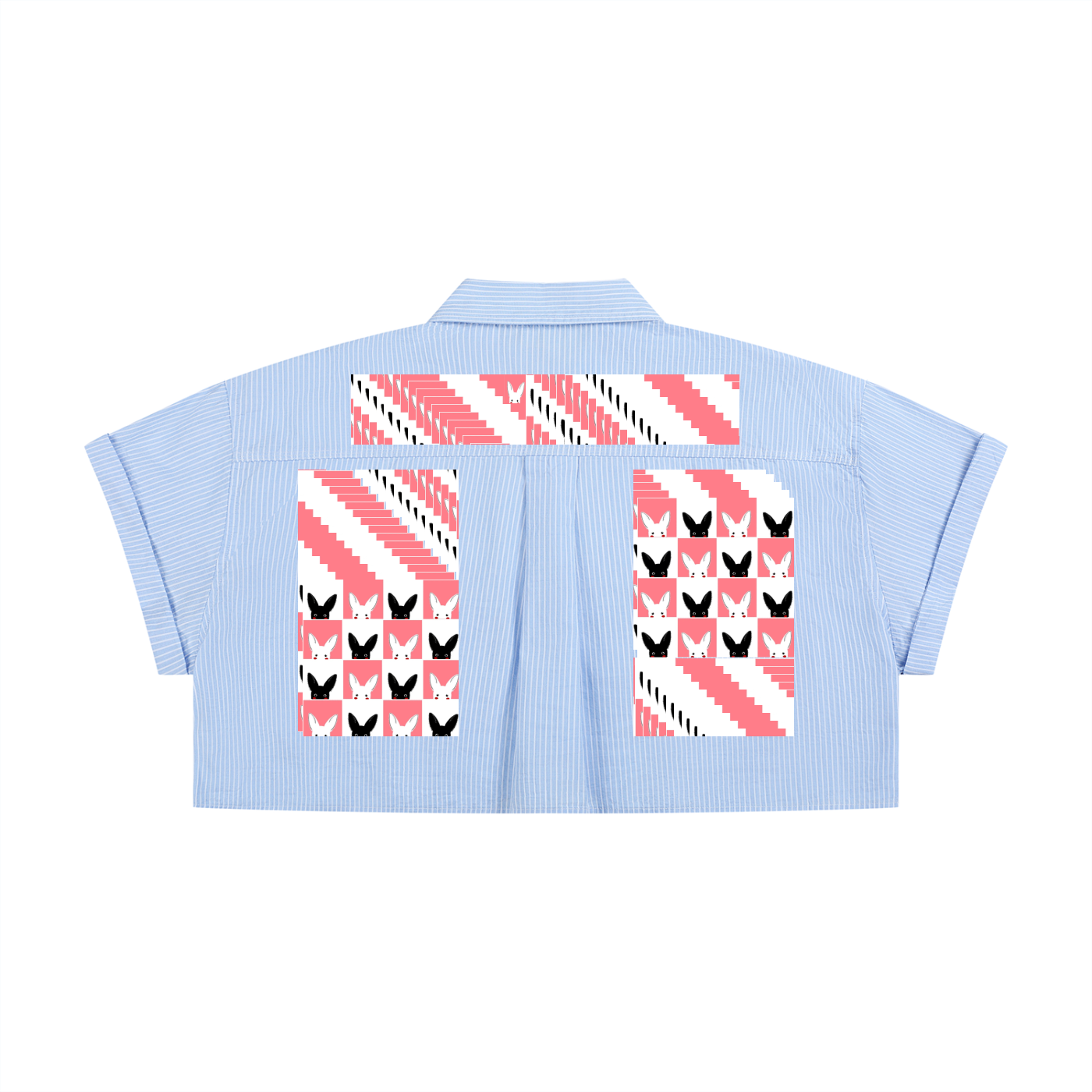 bunnies Women’s Striped Boxy Cropped Shirt
