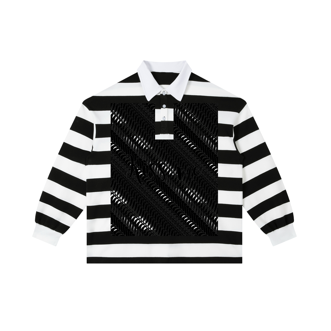 KisMe DupI,Color Block Stripe Polo Shirt