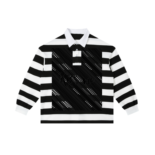 KisMe DupI,Color Block Stripe Polo Shirt