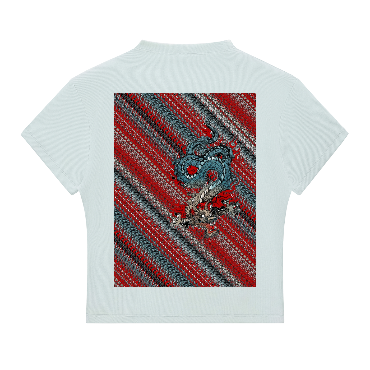 Dup1 Dragons, Essential Slim Fit Mock Neck T-Shirt