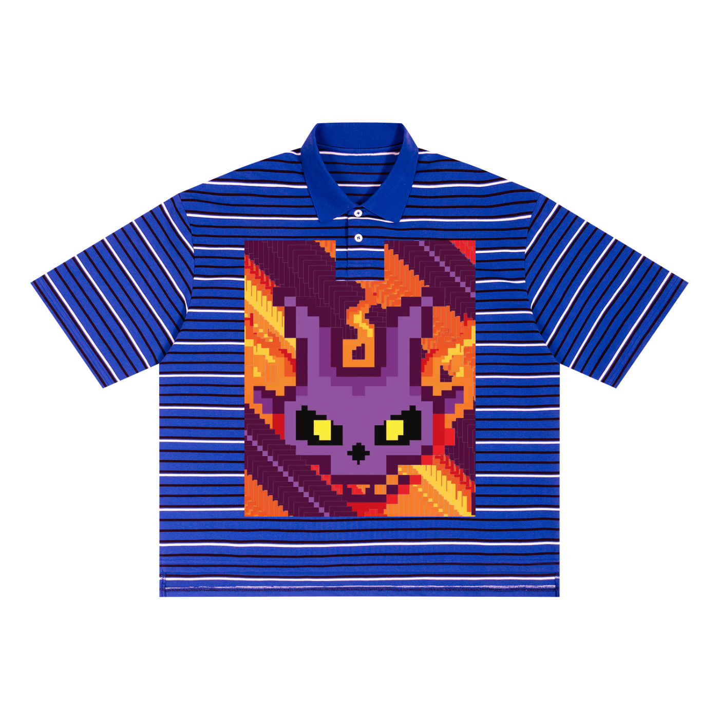 dragon skull, Unisex Striped Boxy Collared Polo Shirt