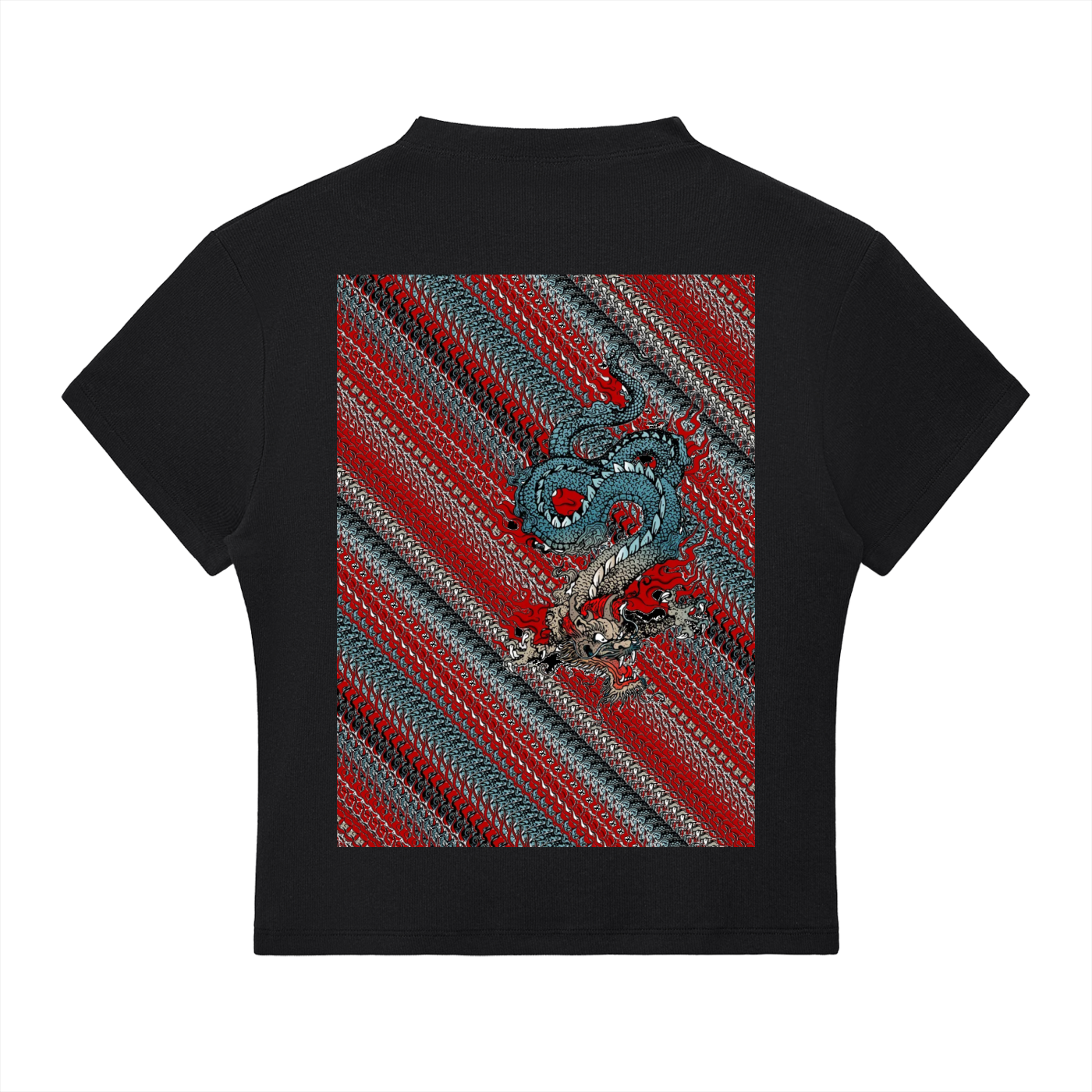 Dup1 Dragons, Essential Slim Fit Mock Neck T-Shirt