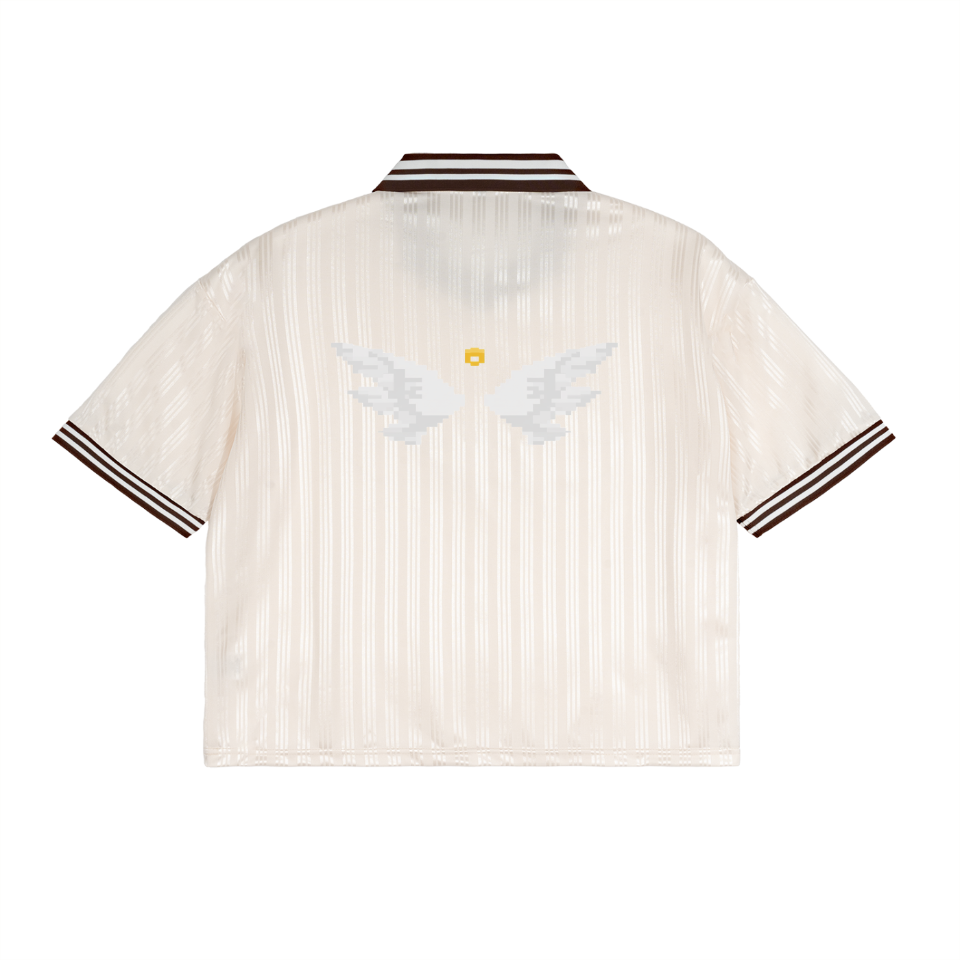 Dove Wings, Contrast Stripes Polo Collar T-Shirt