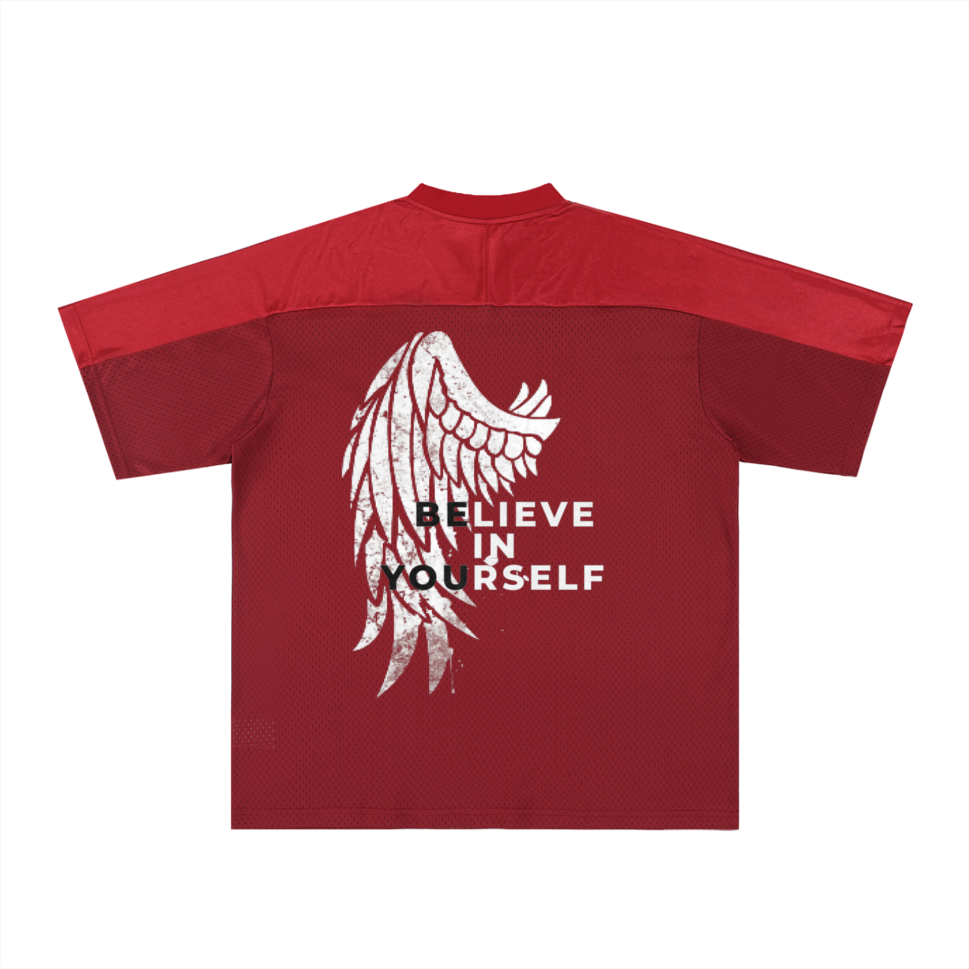 BeLiveInYourself, Oversized Mesh V-Neck Soccer Jersey