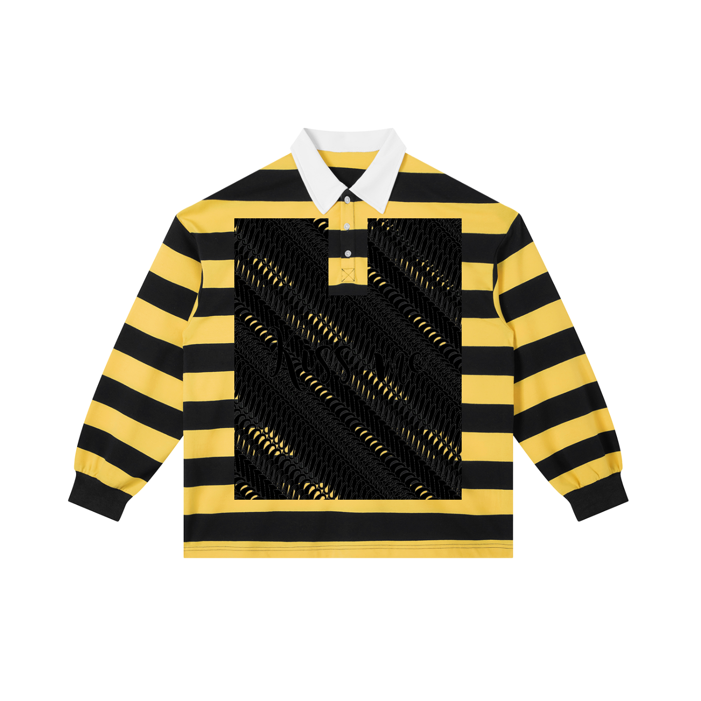 KisMe DupI,Color Block Stripe Polo Shirt