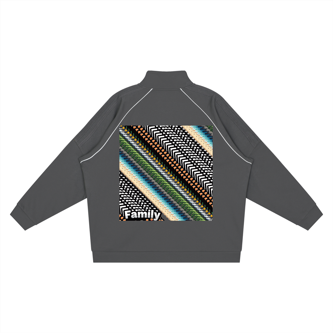 Family Vacation DupI, Reflection Striped Raglan Sleeve  Jacket