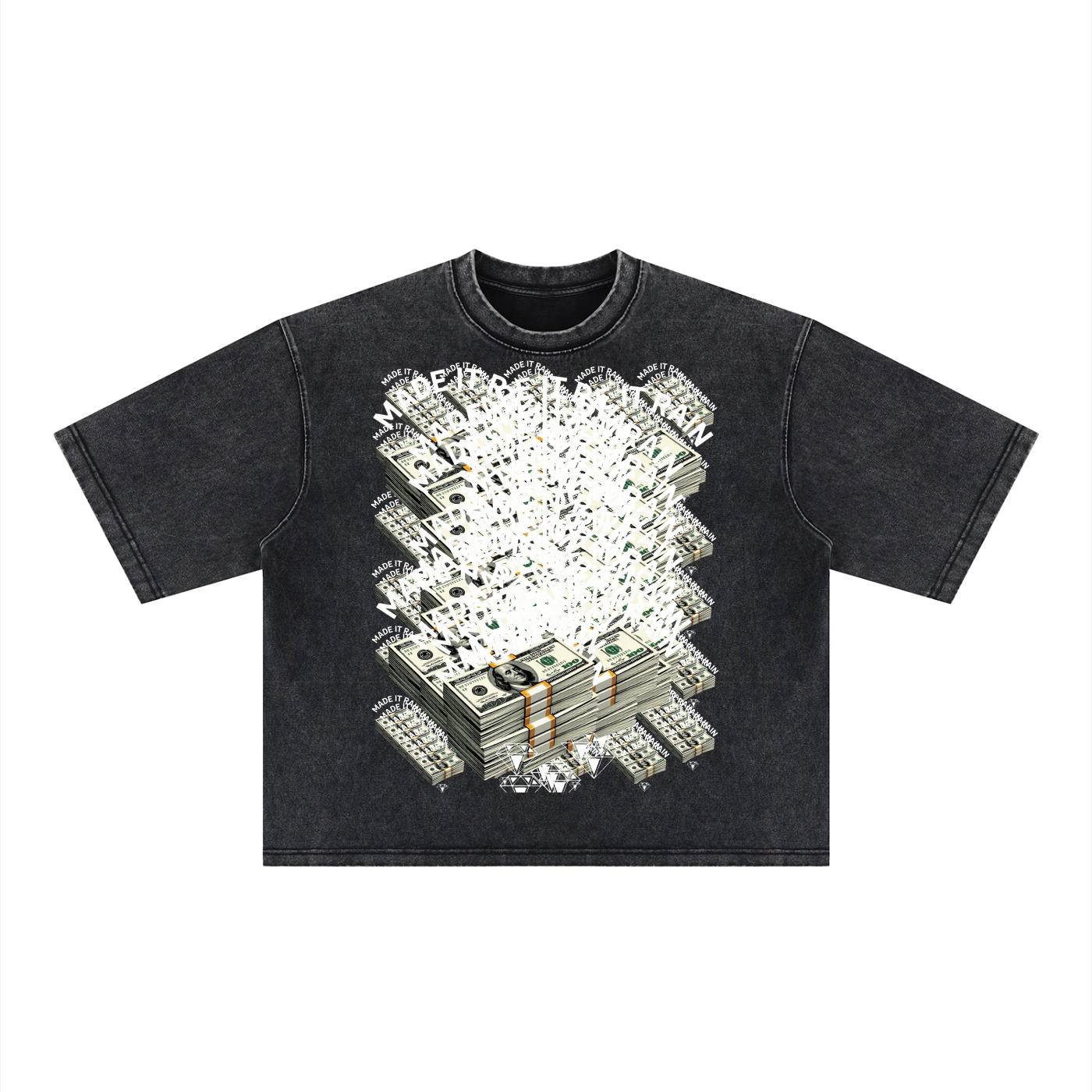 Made it rain, DupI Unisex Heavyweight Mineral Wash Boxy T-Shirt