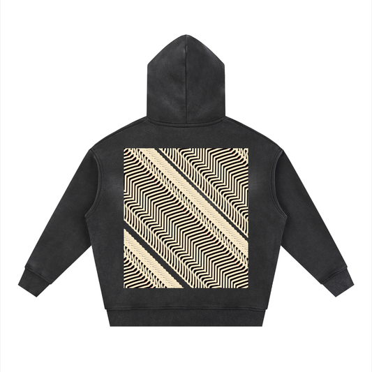 DaackPalace BloodFire DupI, Sunfade Two-way Zipper Boxy Fleece Hoodie