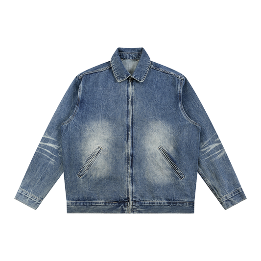 SkullDaack Vintage Wash Zip Up Denim Jacket