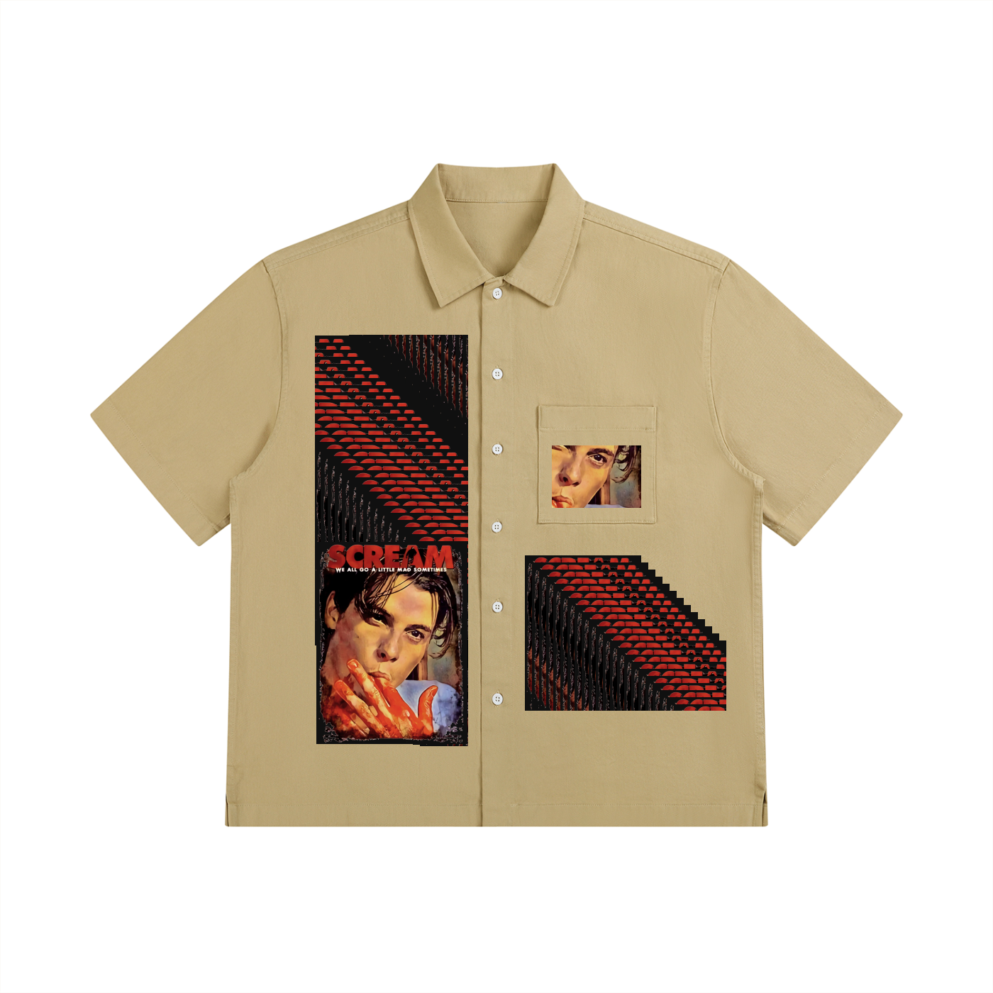 SCREAM Unisex Boxy Patch Pocket Short Sleeve Shirt