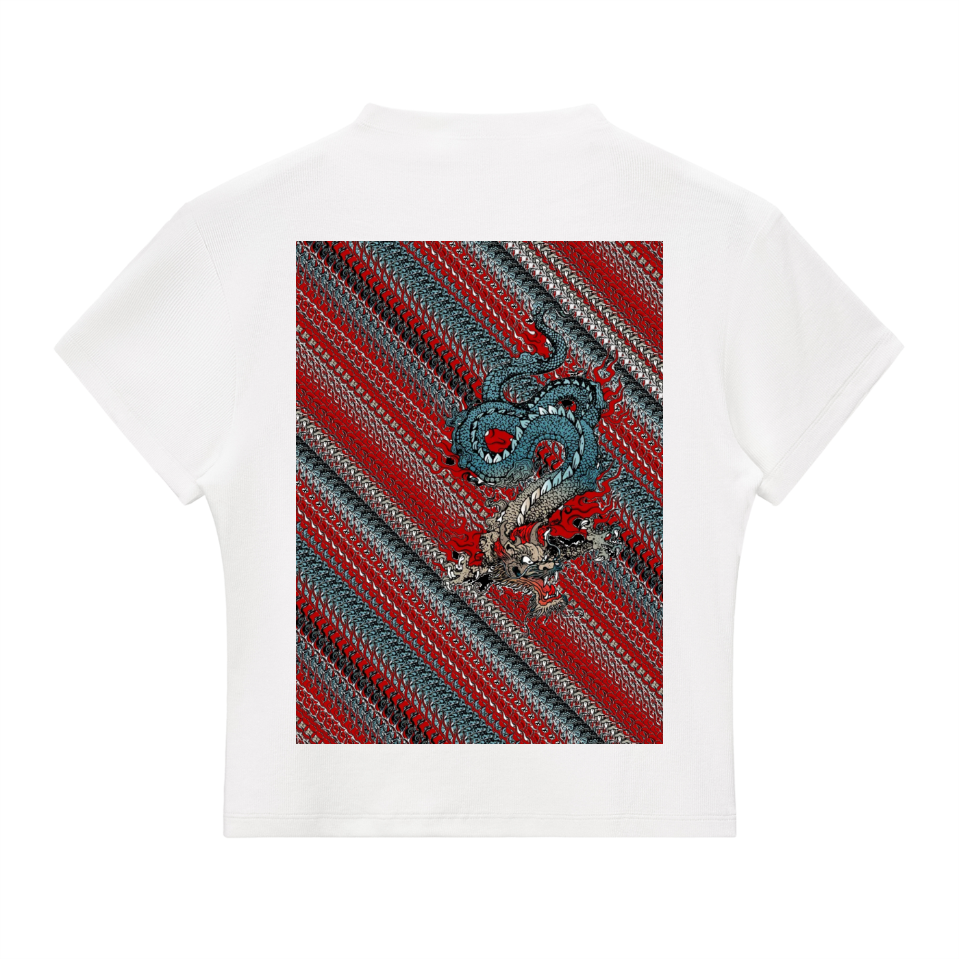 Dup1 Dragons, Essential Slim Fit Mock Neck T-Shirt