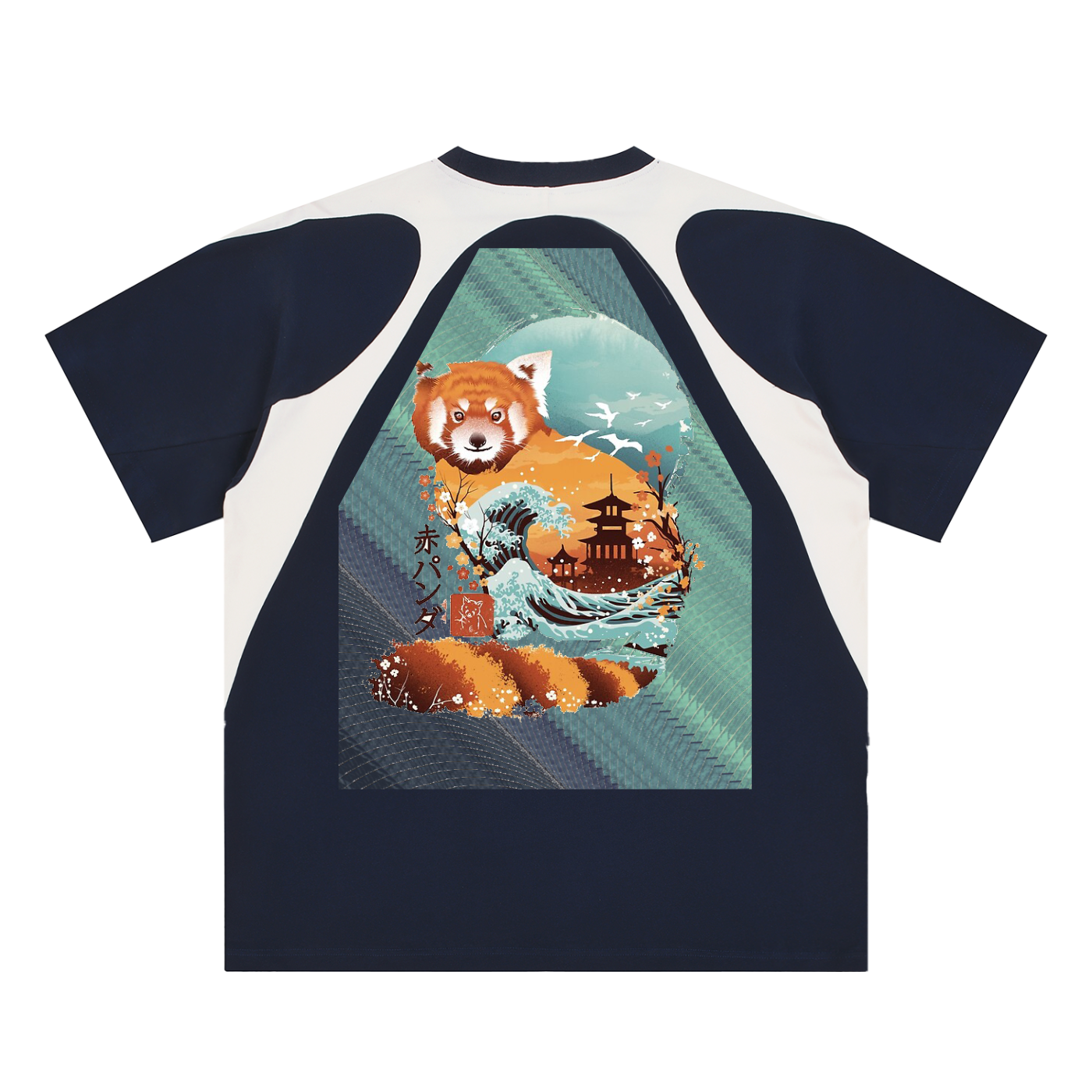 The Fox, Contrast Panel Cotton T-Shirt