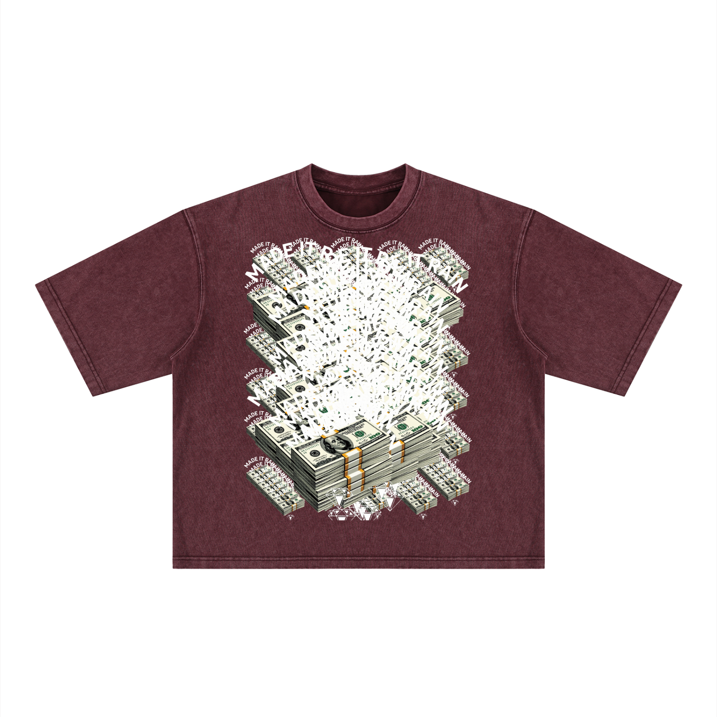 Made it rain, DupI Unisex Heavyweight Mineral Wash Boxy T-Shirt
