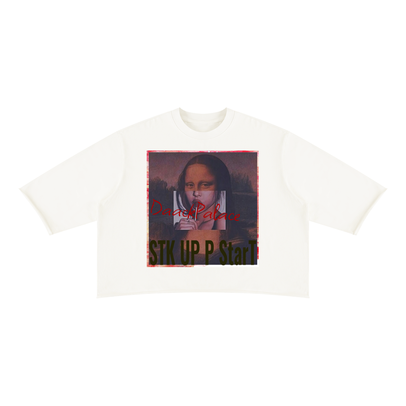 STK Up P Start.MonalollyCopy.Unisex Mineral Wash Raw Hem Boxy T-Shirt
