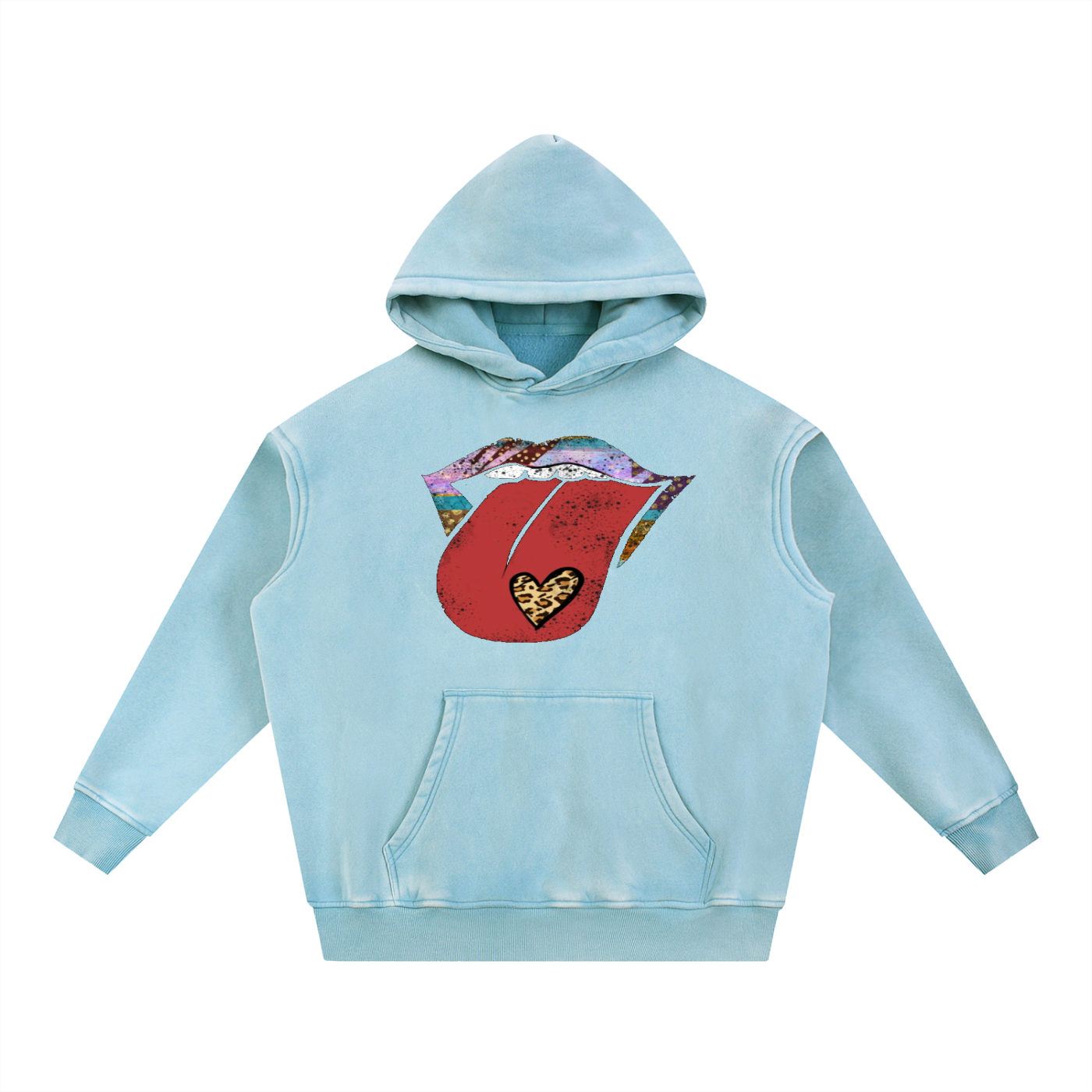LVETNG, Snow Wash Fleece Oversize Hoodie
