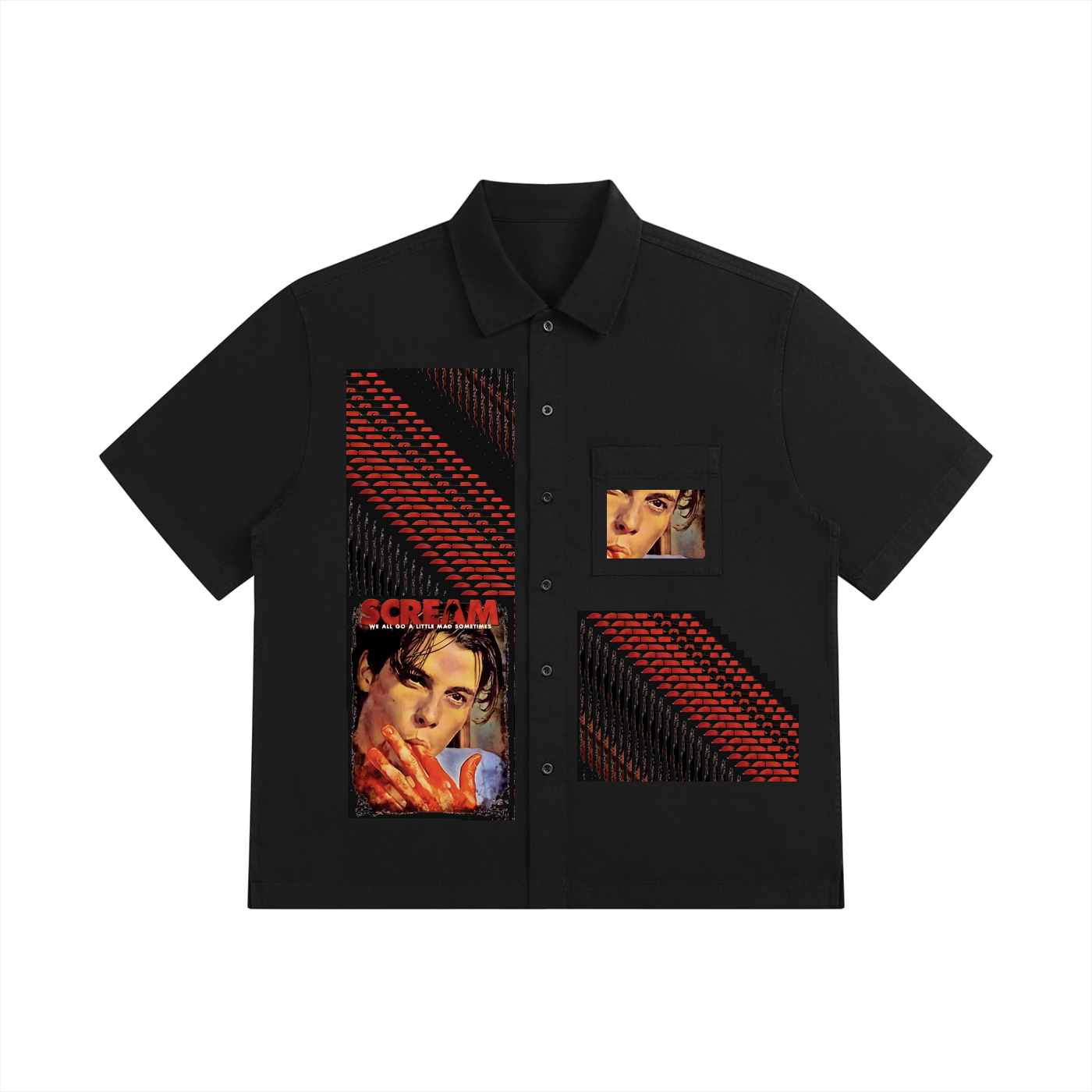 SCREAM Unisex Boxy Patch Pocket Short Sleeve Shirt
