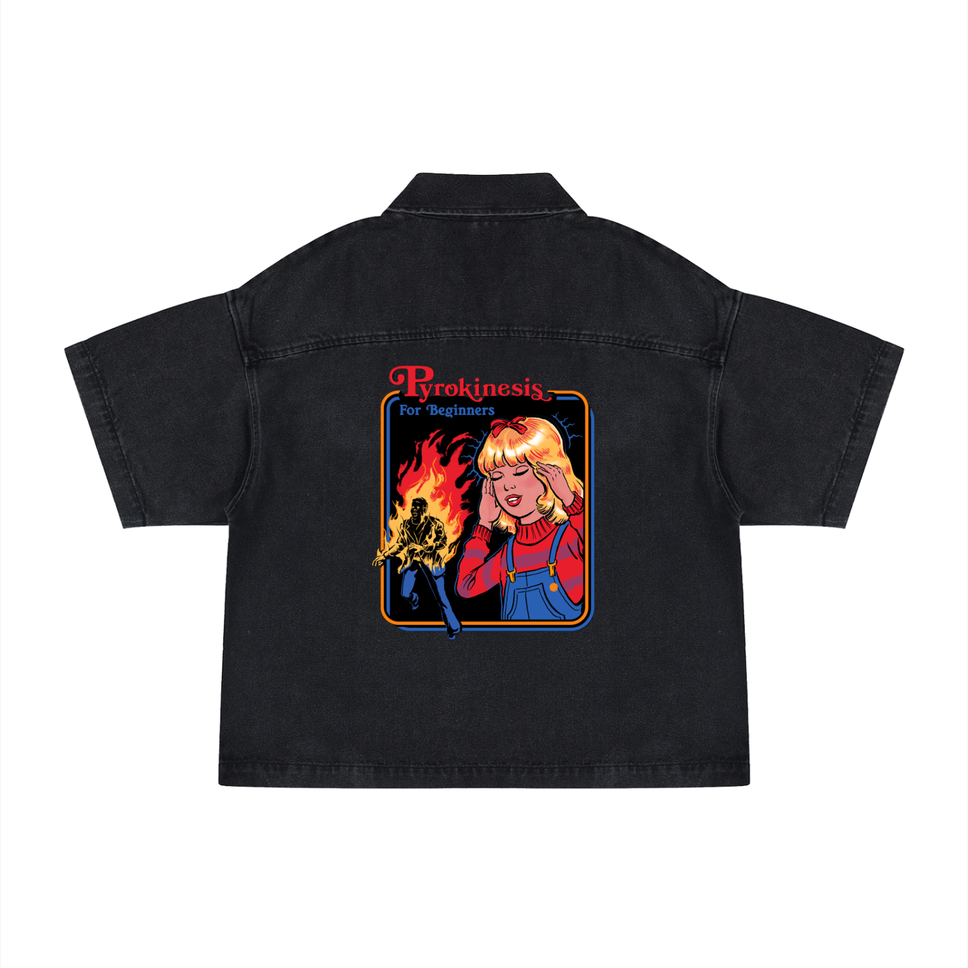 DaackPalace, Unisex Vintage Wash Boxy Quarter-Zip Denim Shirt