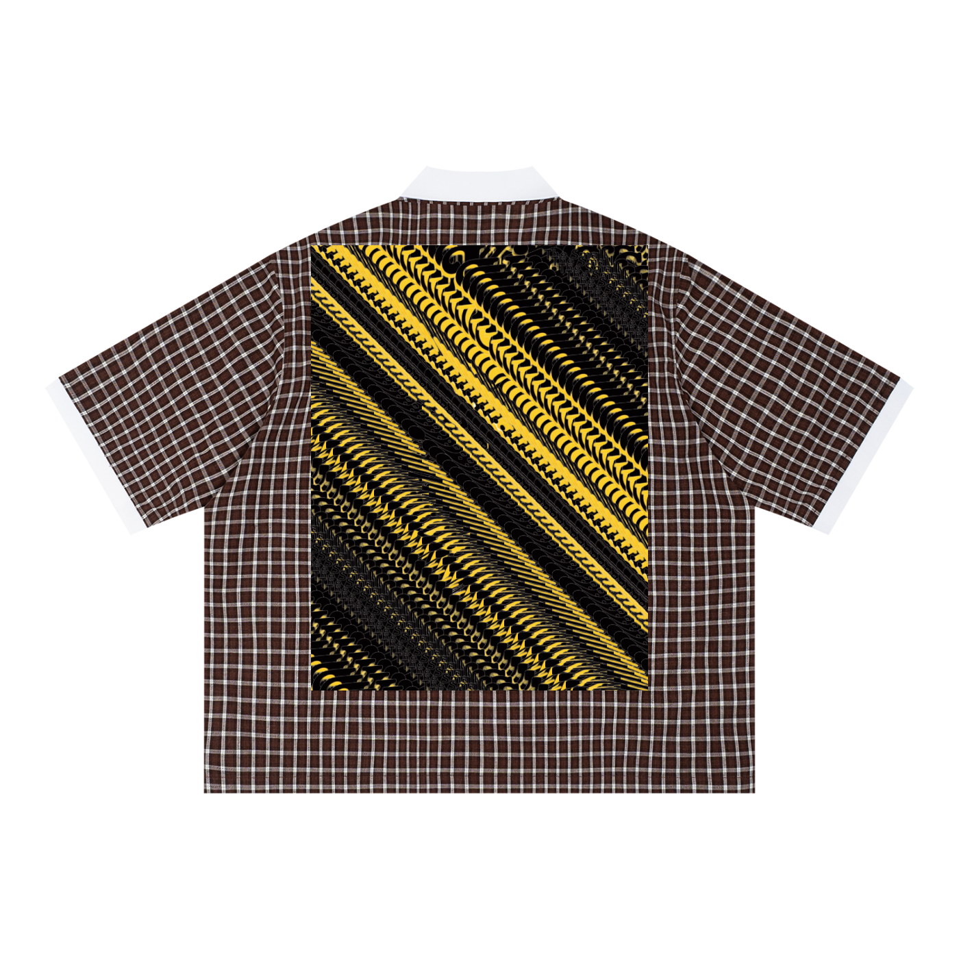 Kings Of Cards DupI, Unisex Boxy Plaid Color Block Polo Shirt