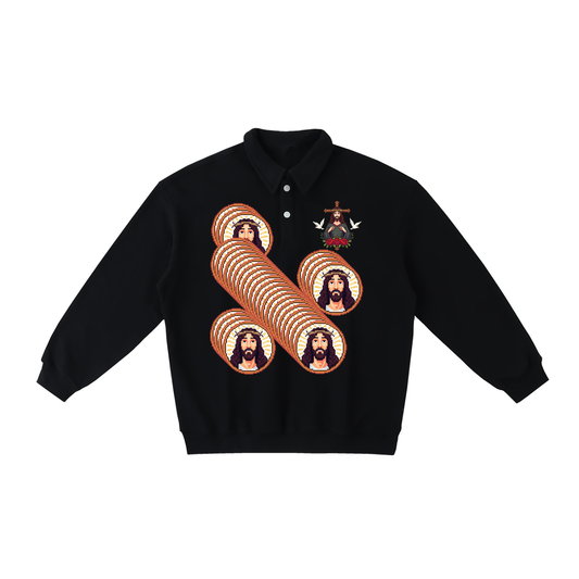 jscoin, Heavyweight Polo-Collar Sweatshirt
