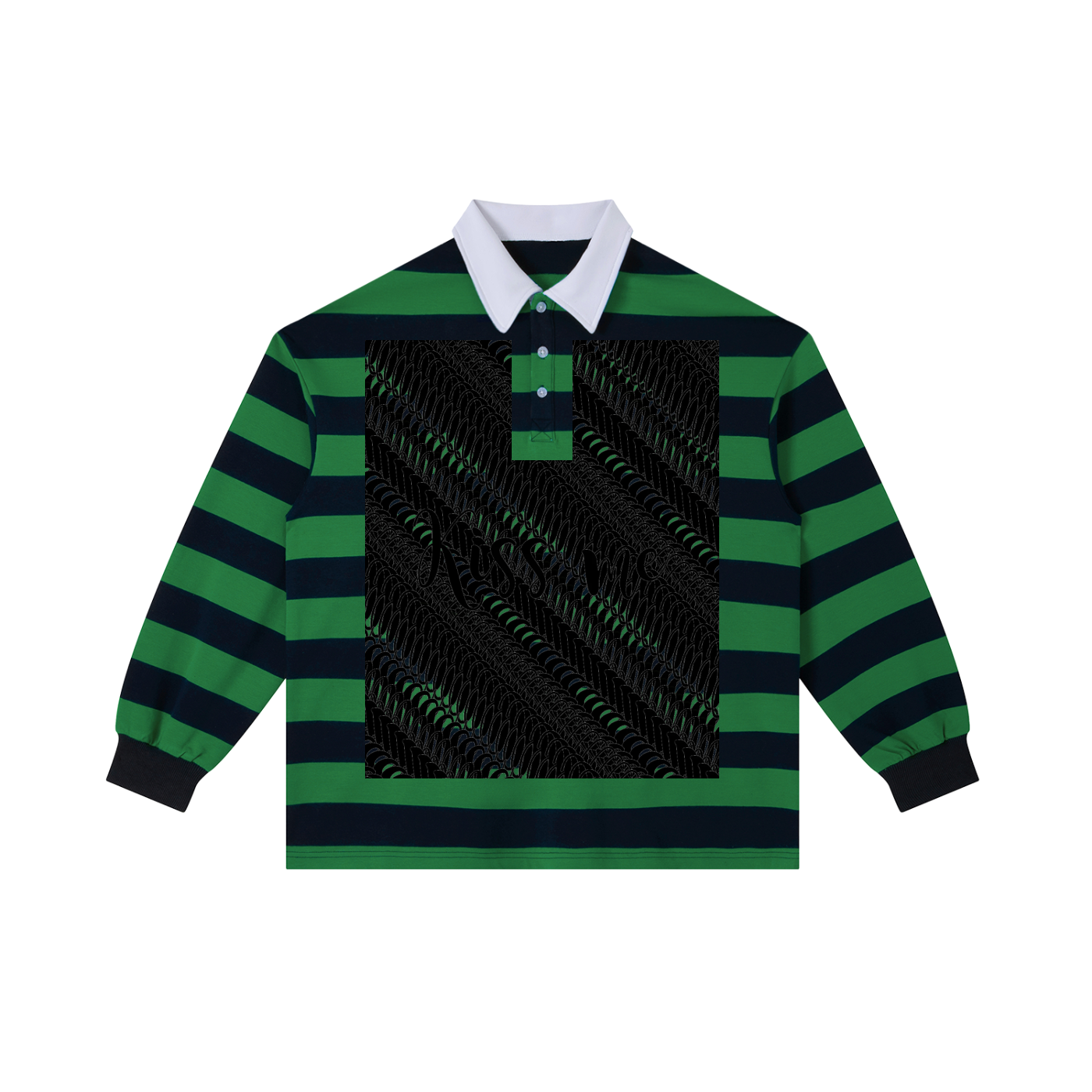 KisMe DupI,Color Block Stripe Polo Shirt