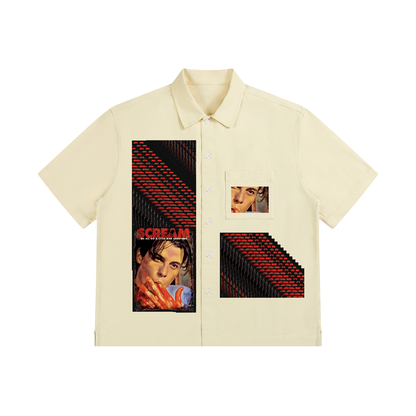 SCREAM Unisex Boxy Patch Pocket Short Sleeve Shirt