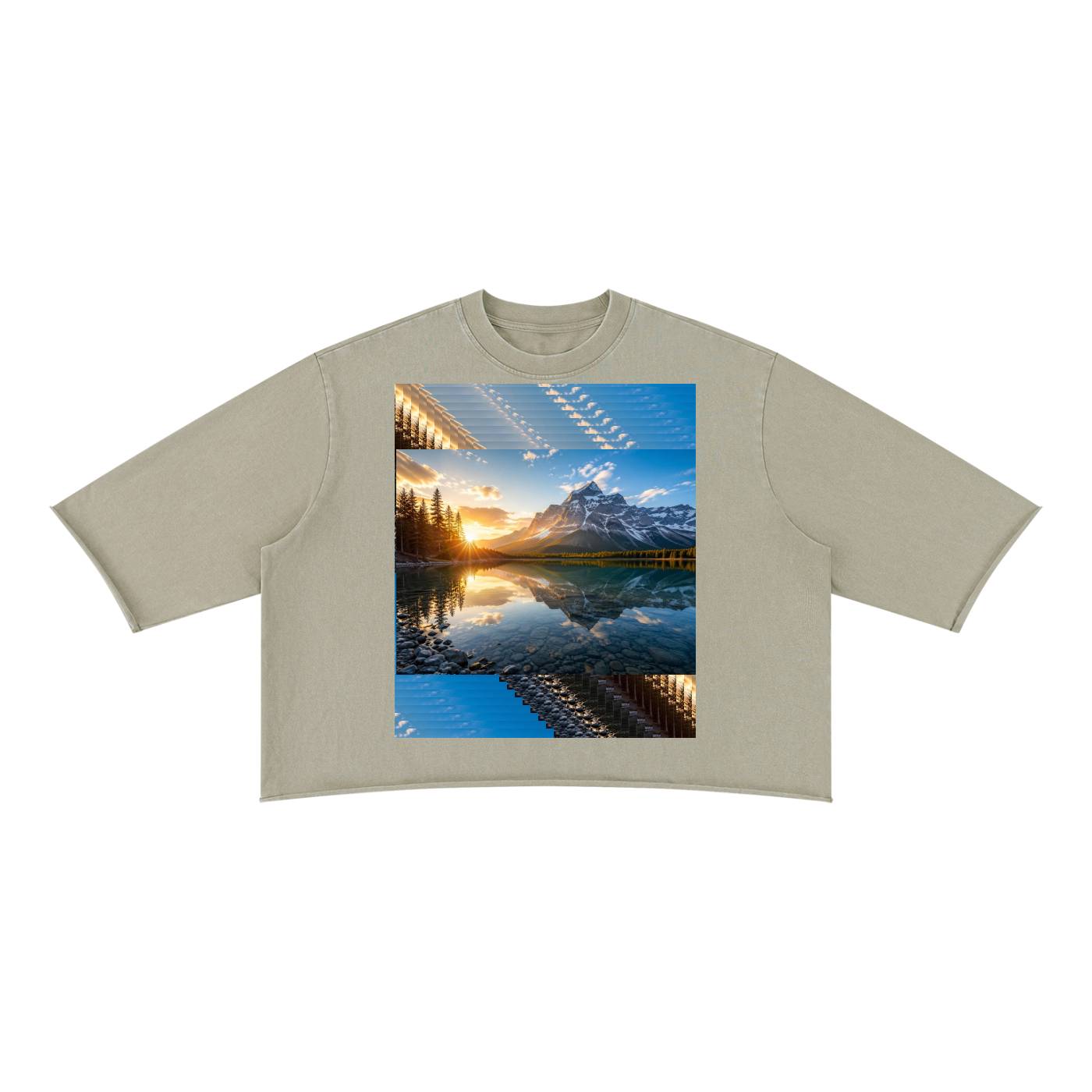 dupl lake Unisex Mineral Wash Raw Hem Boxy T-Shirt