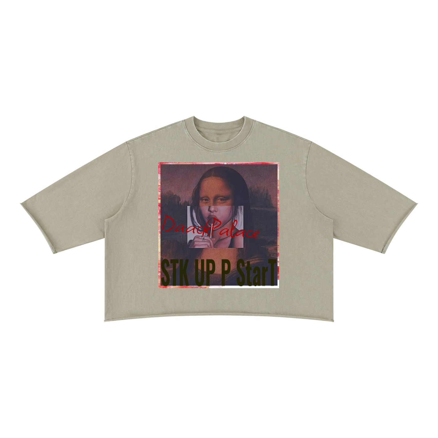 STK Up P Start.MonalollyCopy.Unisex Mineral Wash Raw Hem Boxy T-Shirt