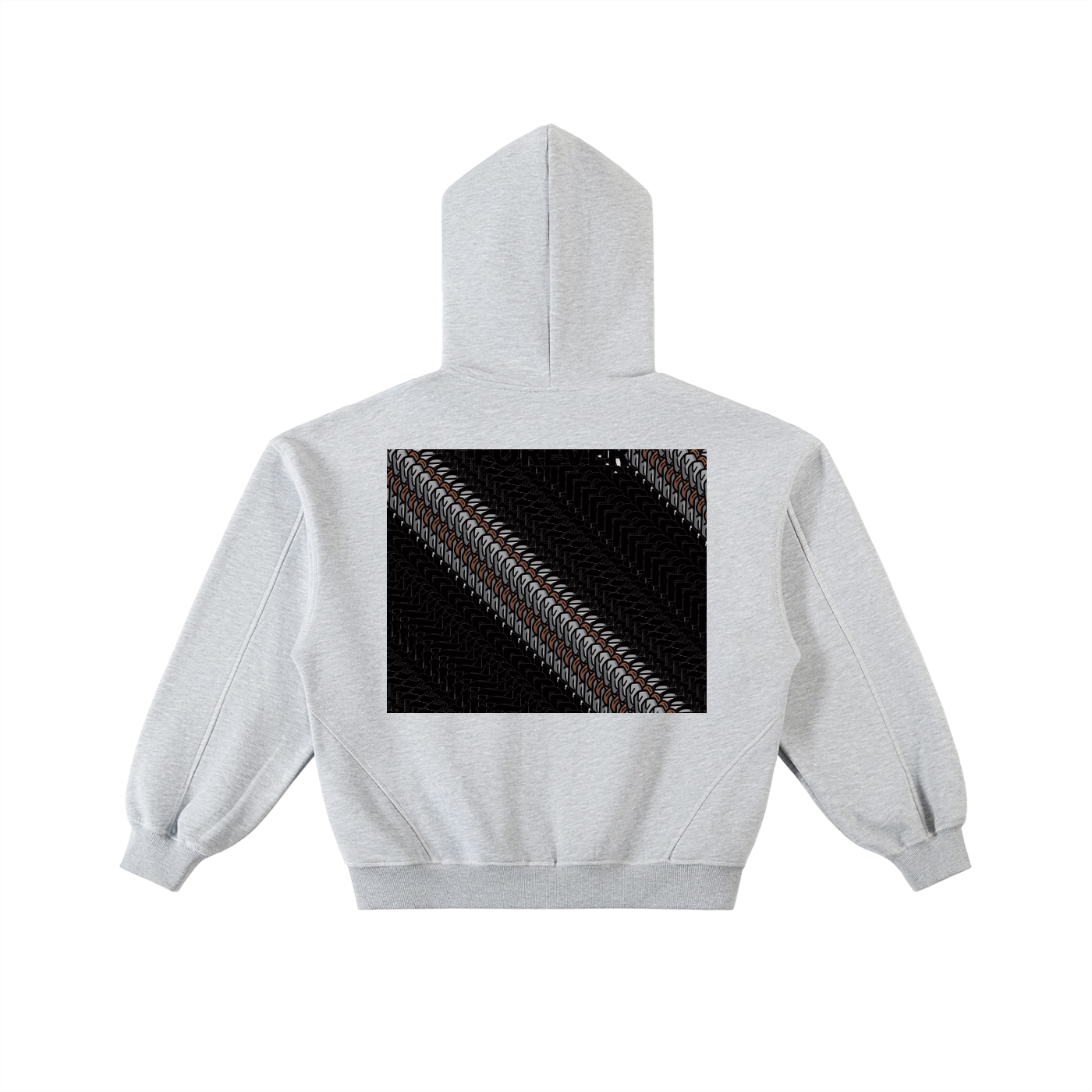 Faith DupI, Contrast-Stitched Boxy Fleece Zip Hoodie