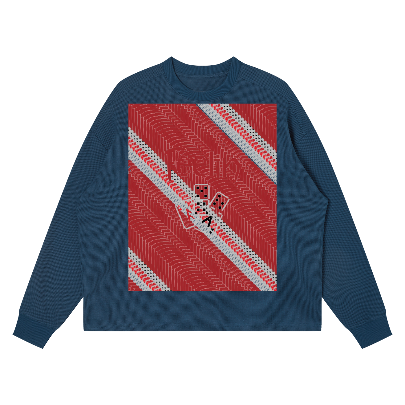 Feelin DupI, Unisex Waffle Boxy Long Sleeve T-Shirt