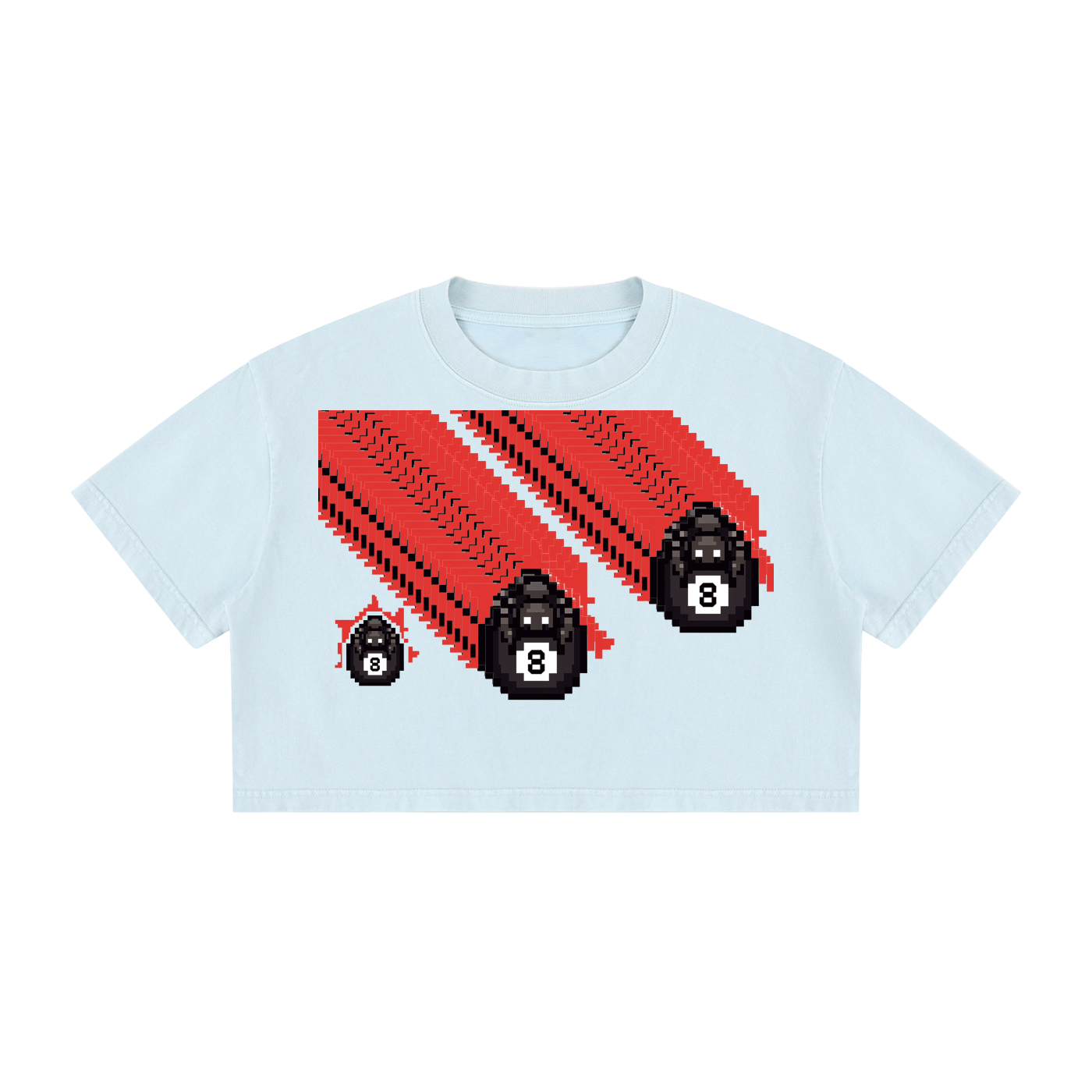 8eg DupI, Women's Mineral Wash Cotton Crop T-Shirt