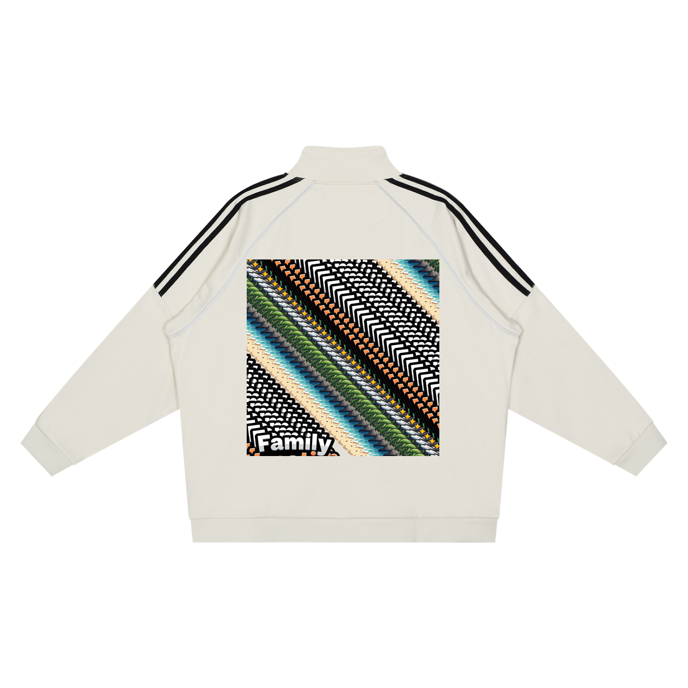 Family Vacation DupI, Reflection Striped Raglan Sleeve  Jacket