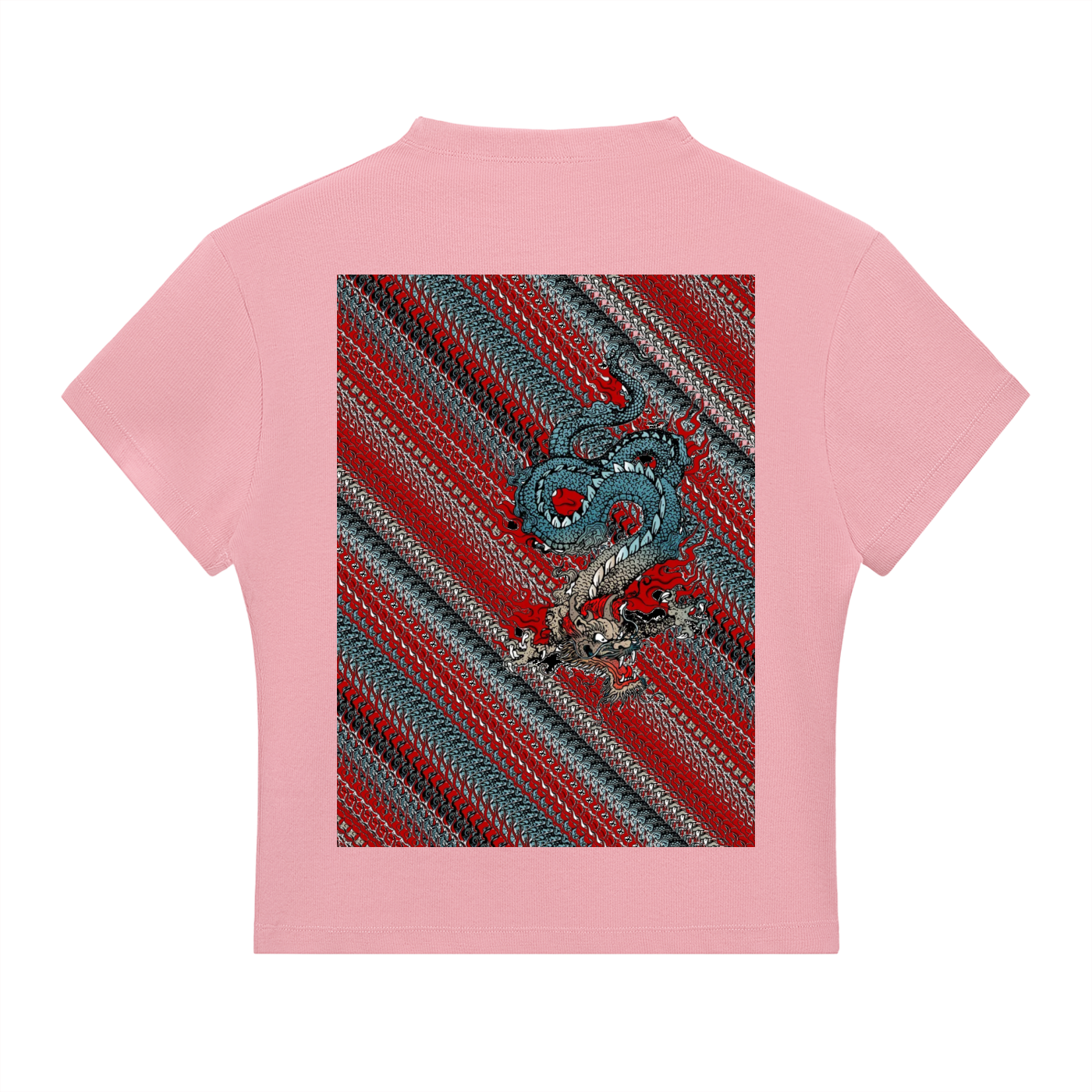 Dup1 Dragons, Essential Slim Fit Mock Neck T-Shirt