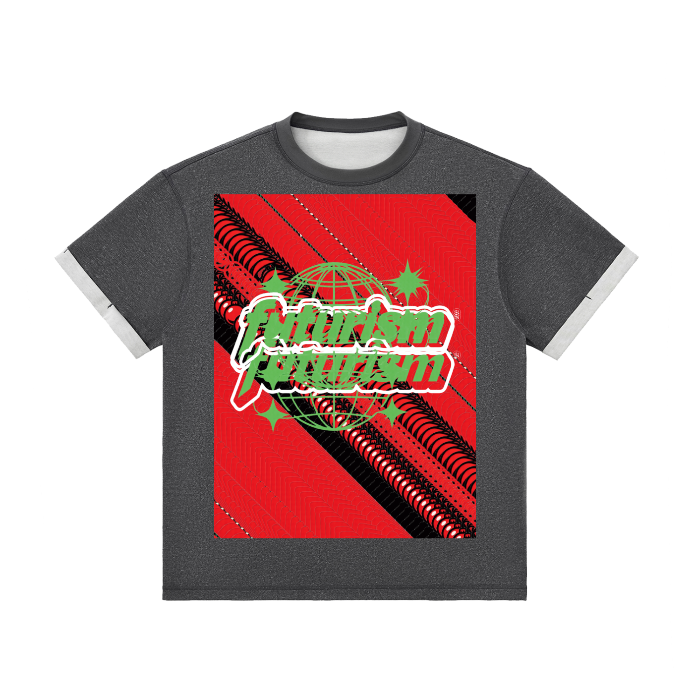 Future is in Dupl, Contrast Cuff Cuffed T-Shirt
