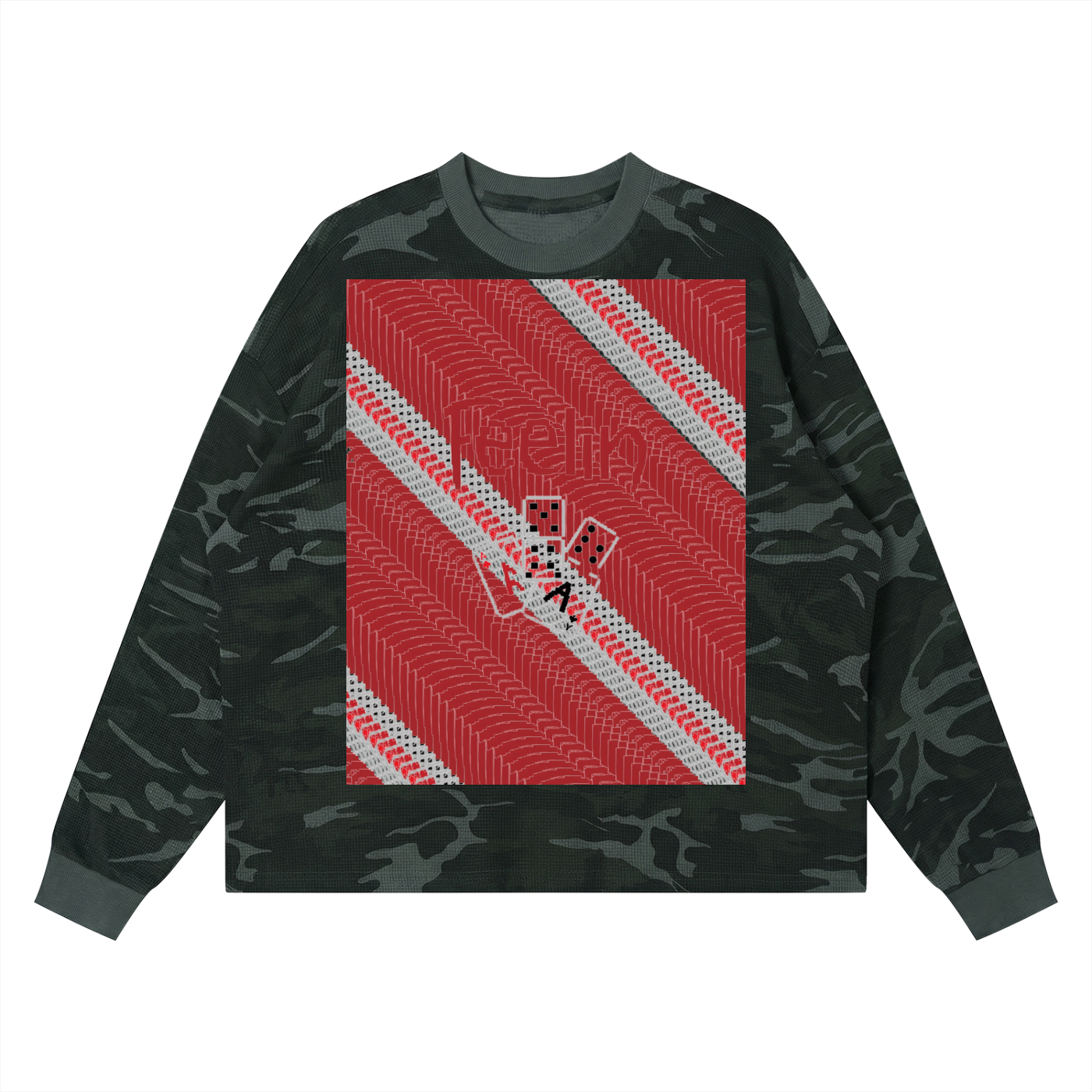 Feelin DupI, Unisex Waffle Boxy Long Sleeve T-Shirt
