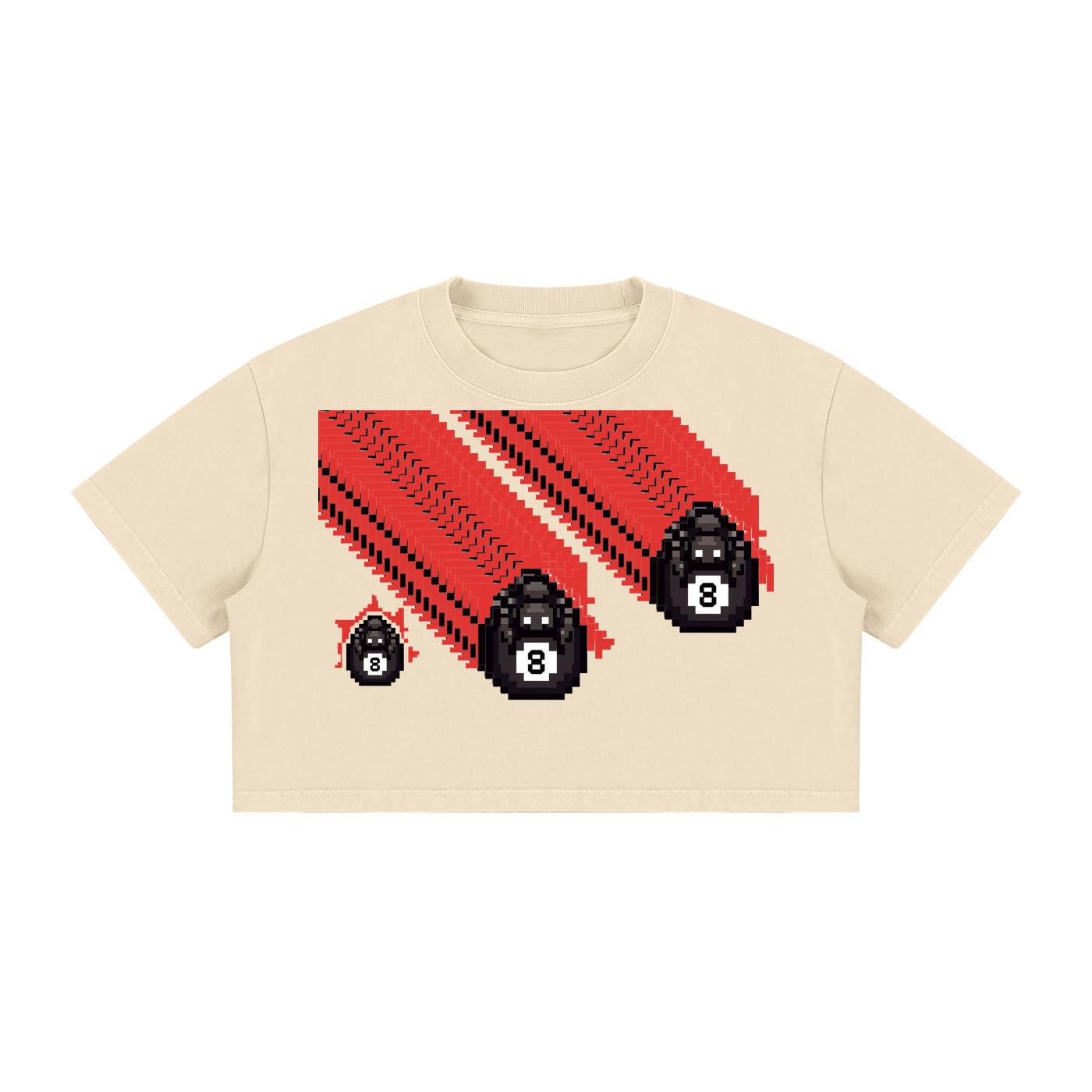 8eg DupI, Women's Mineral Wash Cotton Crop T-Shirt