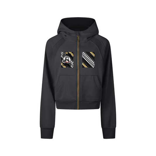 Js DupI, Cropped Zip-Through Hoodie