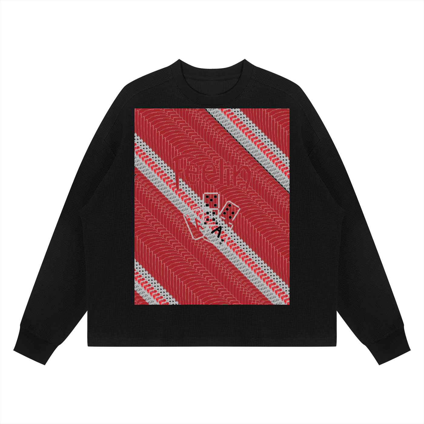 Feelin DupI, Unisex Waffle Boxy Long Sleeve T-Shirt