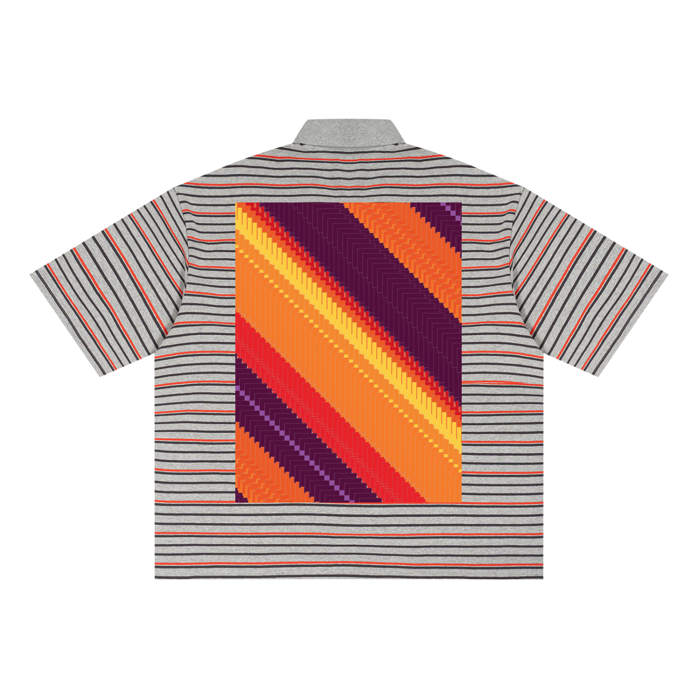 dragon skull, Unisex Striped Boxy Collared Polo Shirt