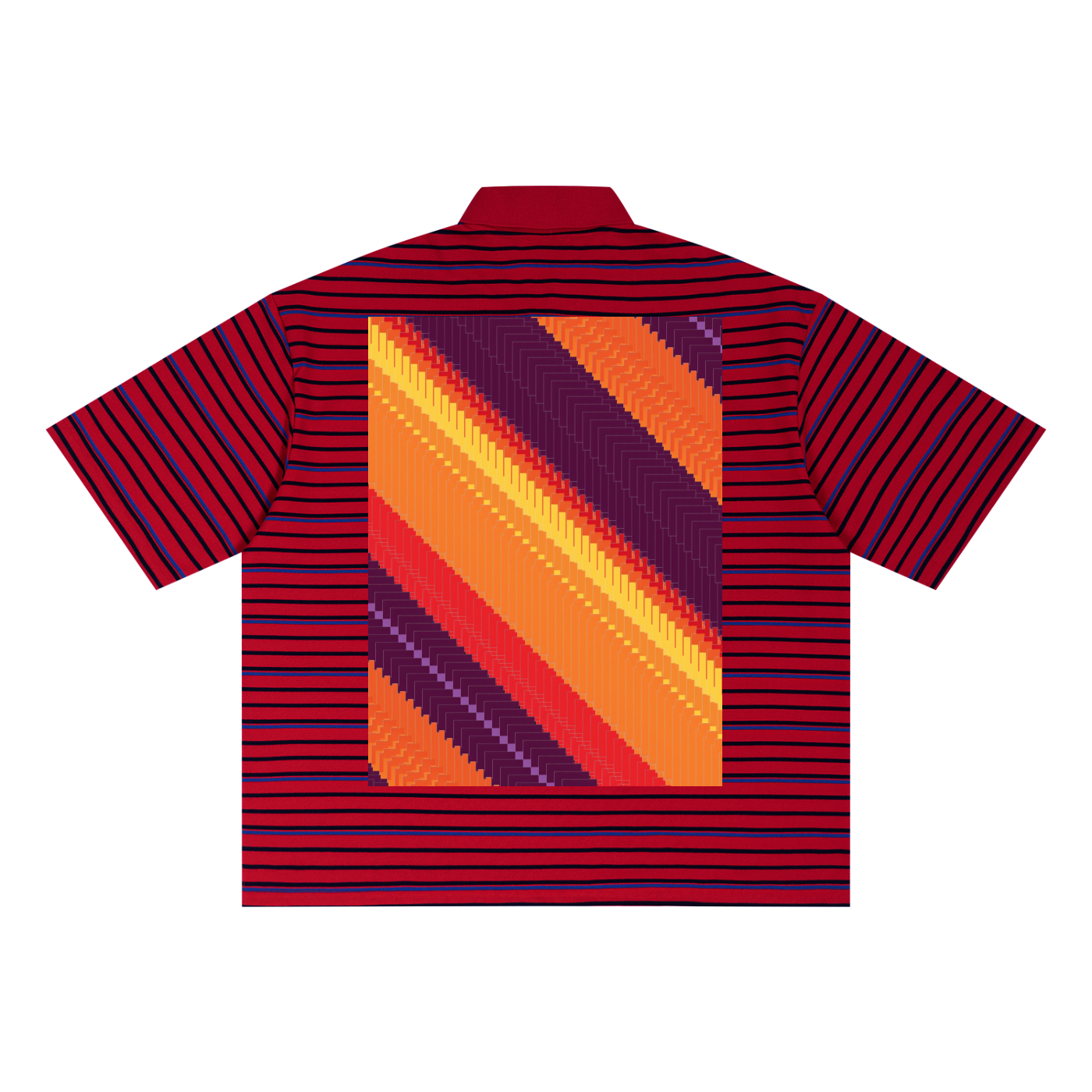 dragon skull, Unisex Striped Boxy Collared Polo Shirt