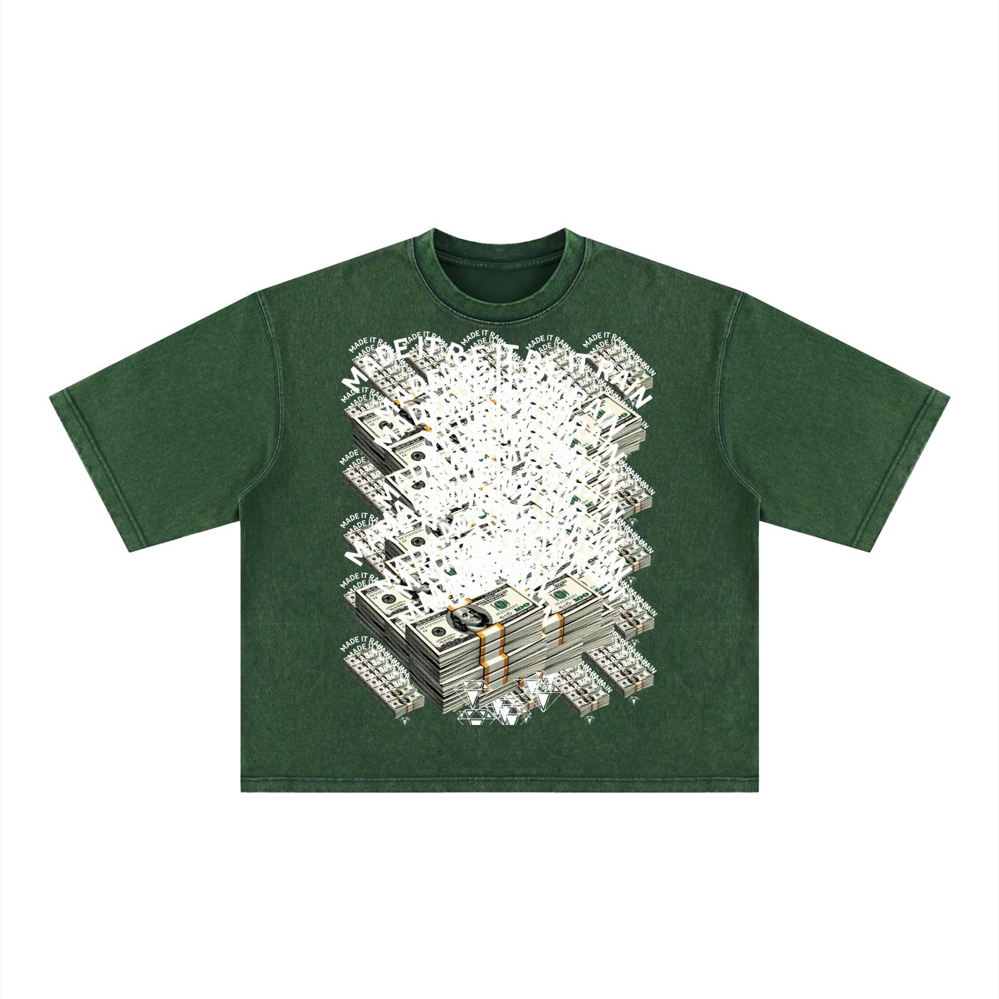 Made it rain, DupI Unisex Heavyweight Mineral Wash Boxy T-Shirt