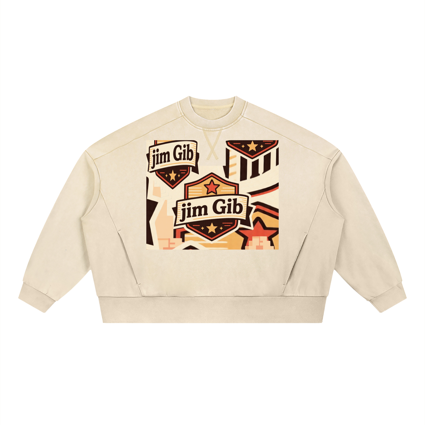 Jim Gib DupI, Unisex Mineral Wash Boxy Sweatshirt