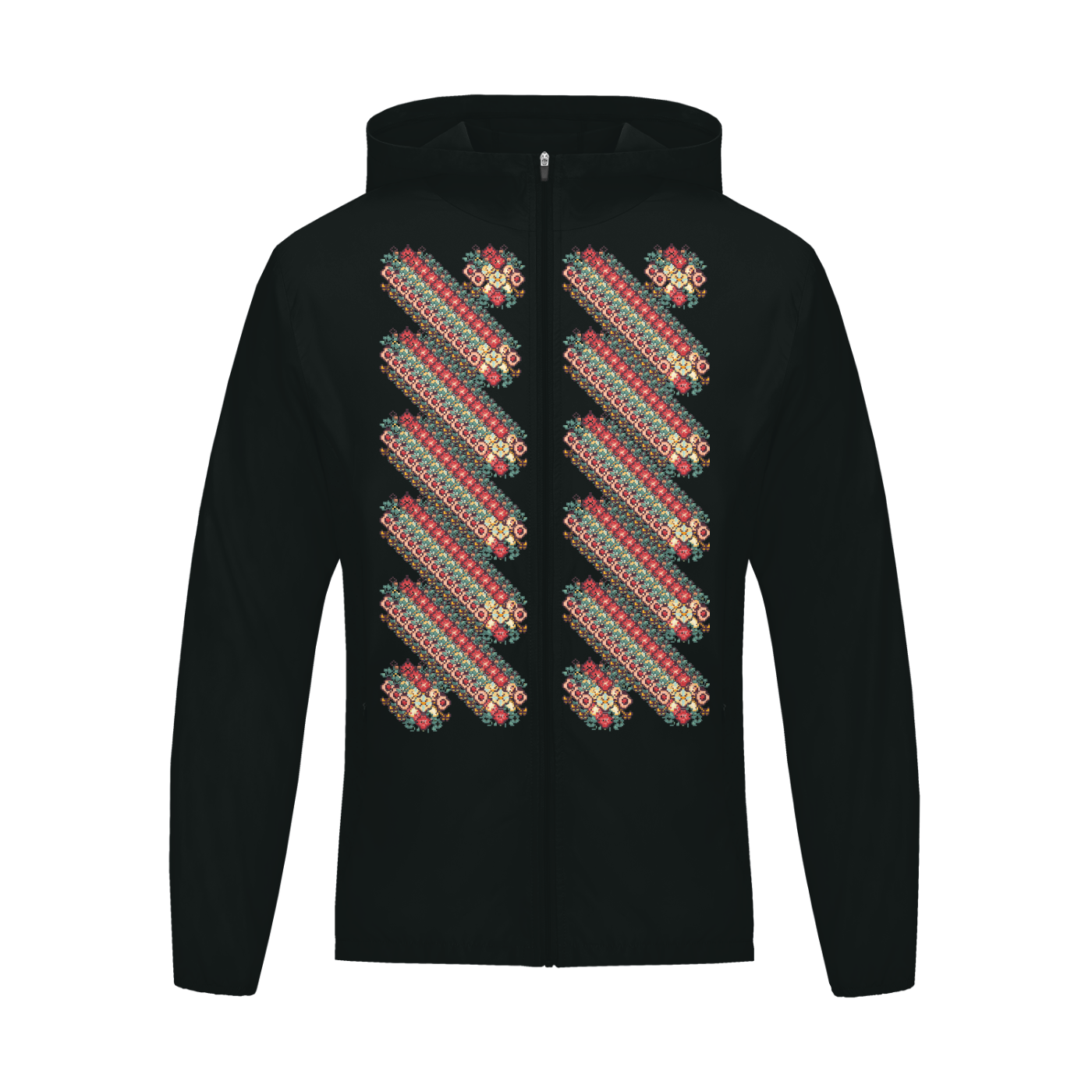 Pattern Soft Hooded Sports Jacket